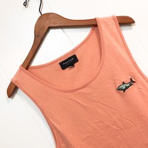 PacSun Salmon Pink Tank Top w/ Embroidered Shark